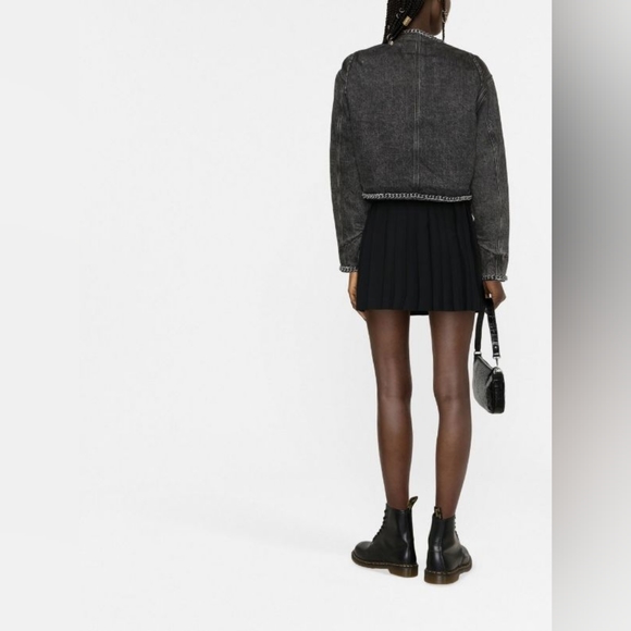 NWT R13 $2390 Chain Embelished Crop denim jacket - Picture 13 of 15